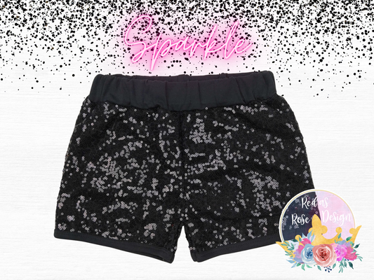 Sparkle & Shine Black Sequin Shorts