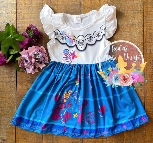 Colombia Blue & Florals Dress