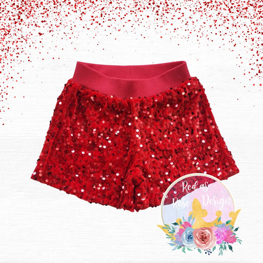 Sparkle & Shine Red Sequin Shorts