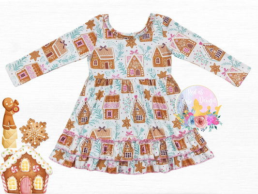 Gingerbread House Twirl Dress